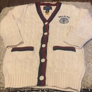 Polo by Ralph Lauren White Cable Knit Sweater